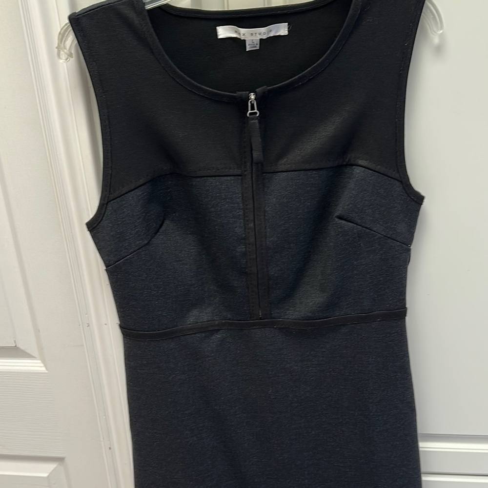 Black and Grey Sleeveless Dress